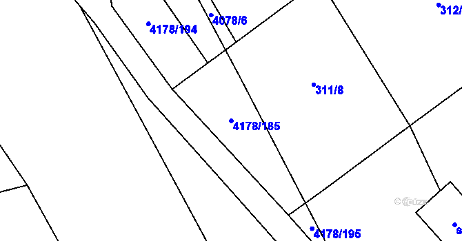 Parcela st. 4178/185 v KÚ Morávka, Katastrální mapa