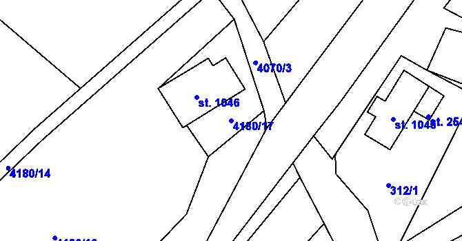 Parcela st. 4180/17 v KÚ Morávka, Katastrální mapa