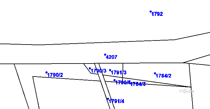 Parcela st. 4207 v KÚ Morávka, Katastrální mapa