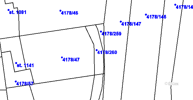 Parcela st. 4178/260 v KÚ Morávka, Katastrální mapa