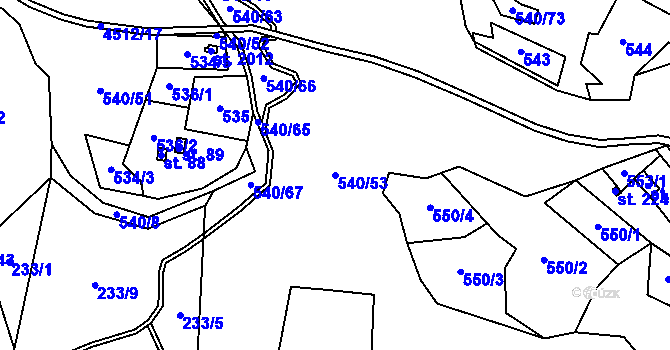 Parcela st. 540/53 v KÚ Morávka, Katastrální mapa