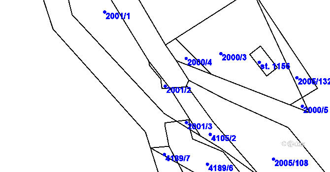 Parcela st. 2001/2 v KÚ Morávka, Katastrální mapa