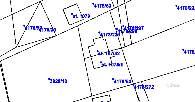 Parcela st. 1073/2 v KÚ Morávka, Katastrální mapa