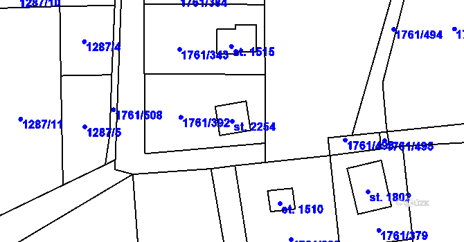 Parcela st. 2254 v KÚ Morávka, Katastrální mapa