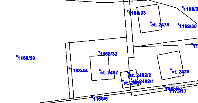 Parcela st. 1168/32 v KÚ Morávka, Katastrální mapa
