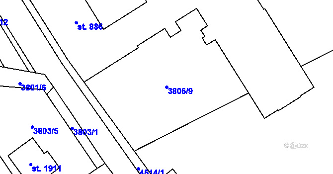 Parcela st. 3806/9 v KÚ Morávka, Katastrální mapa