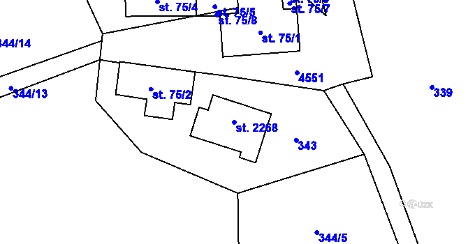 Parcela st. 2268 v KÚ Morávka, Katastrální mapa