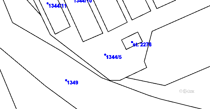 Parcela st. 1344/5 v KÚ Morávka, Katastrální mapa