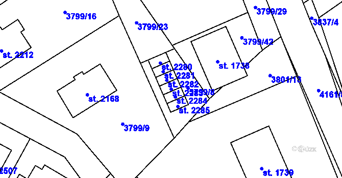 Parcela st. 2283 v KÚ Morávka, Katastrální mapa