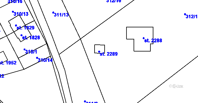 Parcela st. 2289 v KÚ Morávka, Katastrální mapa