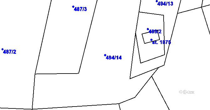 Parcela st. 494/14 v KÚ Morávka, Katastrální mapa