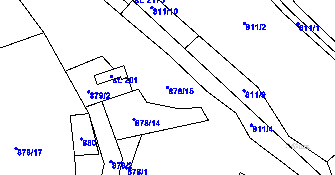 Parcela st. 878/15 v KÚ Morávka, Katastrální mapa
