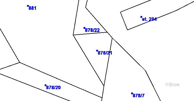 Parcela st. 878/21 v KÚ Morávka, Katastrální mapa