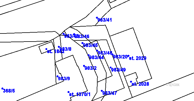 Parcela st. 983/48 v KÚ Morávka, Katastrální mapa