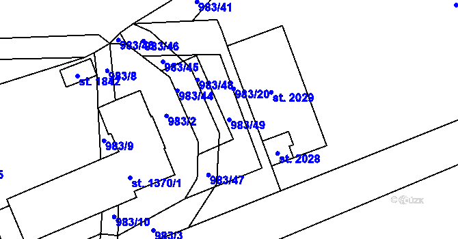 Parcela st. 983/49 v KÚ Morávka, Katastrální mapa