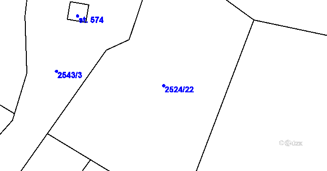 Parcela st. 2524/22 v KÚ Morávka, Katastrální mapa