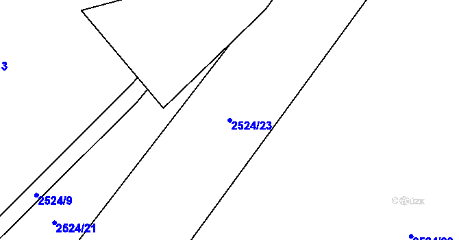 Parcela st. 2524/23 v KÚ Morávka, Katastrální mapa