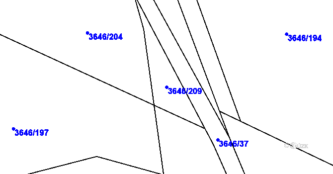 Parcela st. 3646/209 v KÚ Morávka, Katastrální mapa