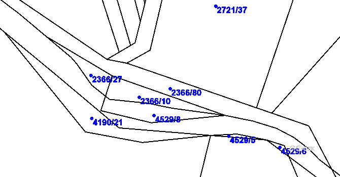 Parcela st. 2366/80 v KÚ Morávka, Katastrální mapa