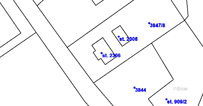 Parcela st. 2306 v KÚ Morávka, Katastrální mapa