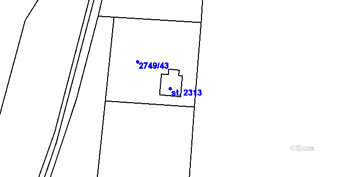 Parcela st. 2313 v KÚ Morávka, Katastrální mapa