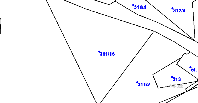 Parcela st. 311/15 v KÚ Morávka, Katastrální mapa