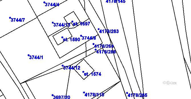 Parcela st. 4178/288 v KÚ Morávka, Katastrální mapa