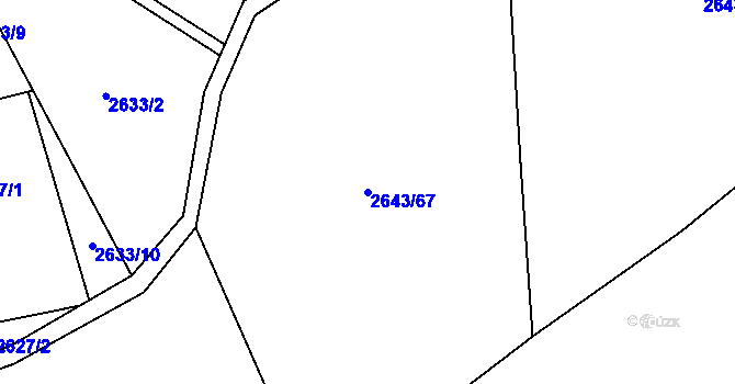 Parcela st. 2643/67 v KÚ Morávka, Katastrální mapa