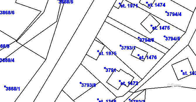 Parcela st. 1975 v KÚ Morávka, Katastrální mapa