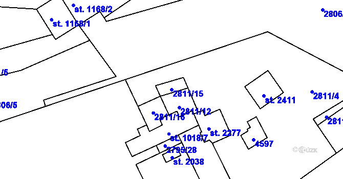 Parcela st. 2811/15 v KÚ Morávka, Katastrální mapa
