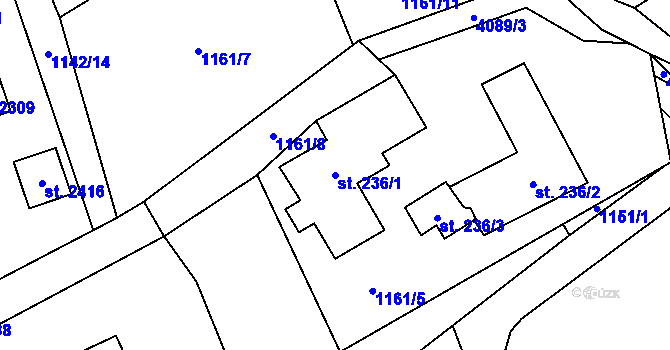 Parcela st. 236/1 v KÚ Morávka, Katastrální mapa