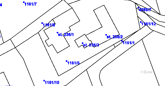 Parcela st. 236/3 v KÚ Morávka, Katastrální mapa