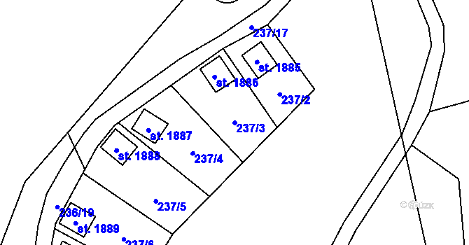 Parcela st. 237/3 v KÚ Morávka, Katastrální mapa