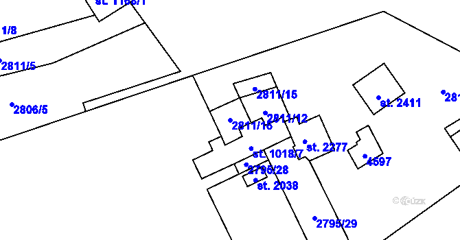 Parcela st. 2811/16 v KÚ Morávka, Katastrální mapa