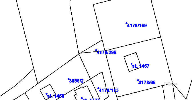 Parcela st. 4178/299 v KÚ Morávka, Katastrální mapa