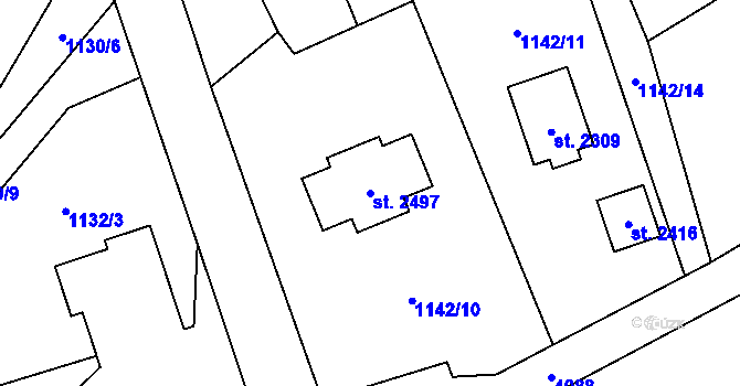 Parcela st. 2497 v KÚ Morávka, Katastrální mapa