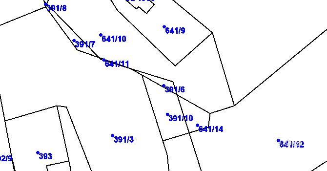 Parcela st. 391/6 v KÚ Morávka, Katastrální mapa