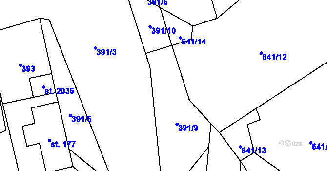 Parcela st. 391/9 v KÚ Morávka, Katastrální mapa