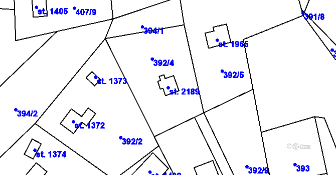 Parcela st. 2189 v KÚ Morávka, Katastrální mapa