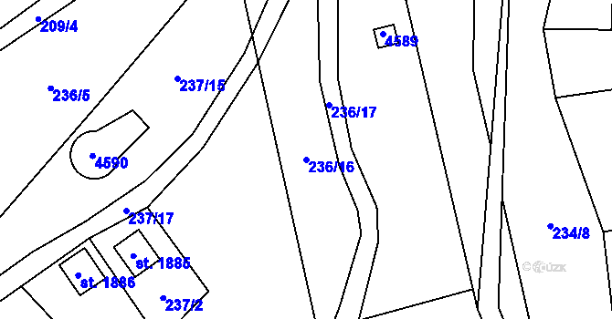 Parcela st. 236/16 v KÚ Morávka, Katastrální mapa
