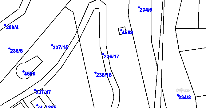 Parcela st. 236/17 v KÚ Morávka, Katastrální mapa