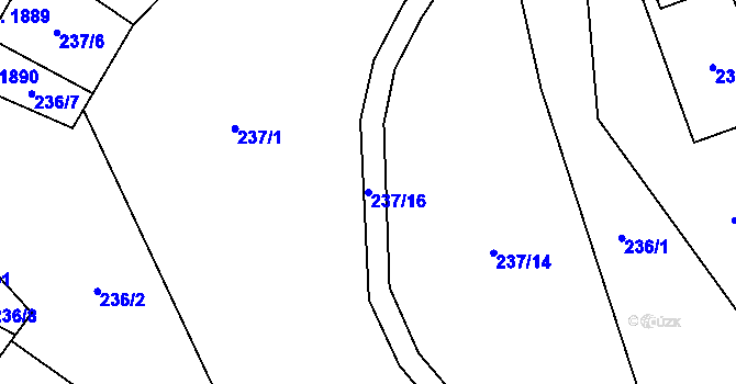 Parcela st. 237/16 v KÚ Morávka, Katastrální mapa