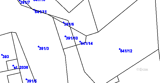 Parcela st. 641/14 v KÚ Morávka, Katastrální mapa