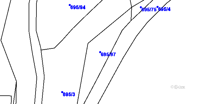 Parcela st. 695/97 v KÚ Morávka, Katastrální mapa