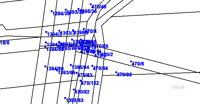 Parcela st. 470/2 v KÚ Moravská Huzová, Katastrální mapa