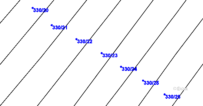 Parcela st. 330/23 v KÚ Moravská Huzová, Katastrální mapa