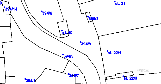 Parcela st. 394/9 v KÚ Stádlo, Katastrální mapa