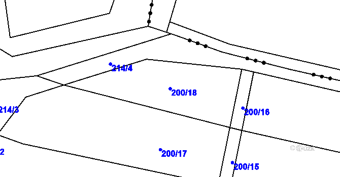 Parcela st. 200/18 v KÚ Stádlo, Katastrální mapa