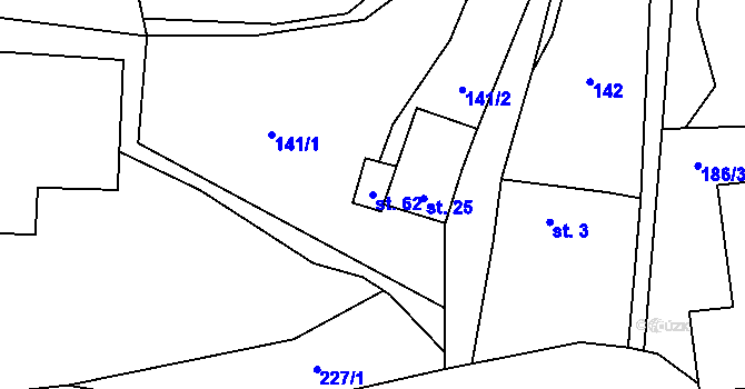 Parcela st. 62 v KÚ Chrastová Lhota, Katastrální mapa
