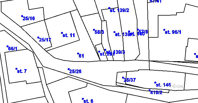 Parcela st. 281 v KÚ Moravská Chrastová, Katastrální mapa
